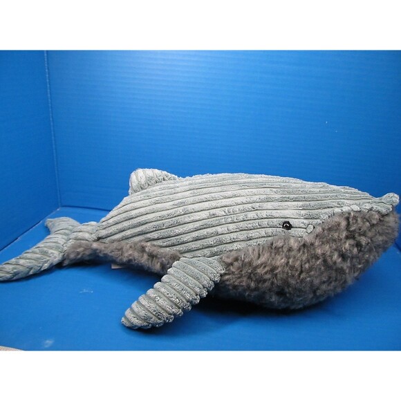JELLYCAT Wiley Blue Whale Rare Retired 21” Plush Corduroy Faux Fur *READ* - Picture 4 of 10